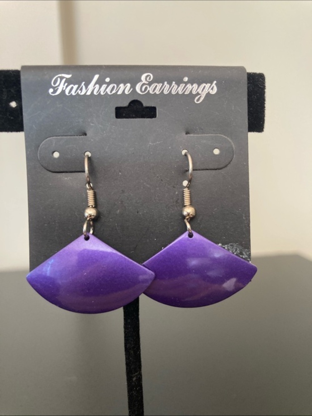 Fashion Jewelry Purple Fan-Shaped Drop Earrings